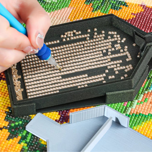 Large Blue Diamond Painting Tray