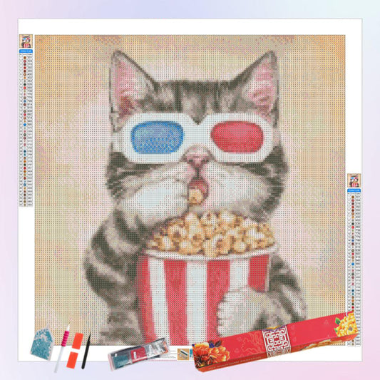Cat with Popcorn