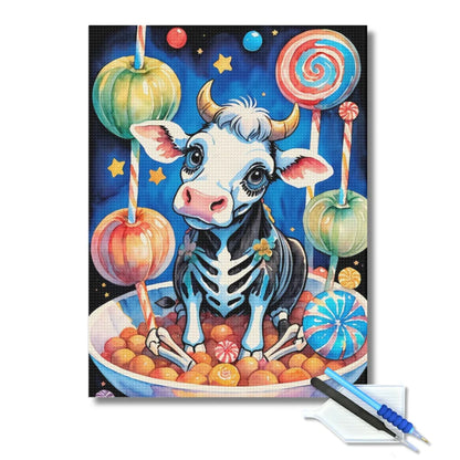Cute Skeleton Cow Halloween