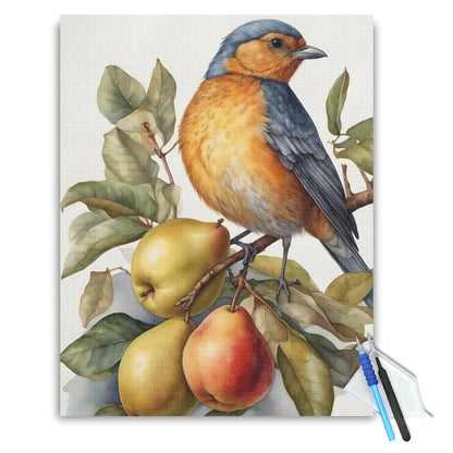 Bluebird & Pear Still Life