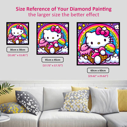 Hello Kitty Holding Ice Cream