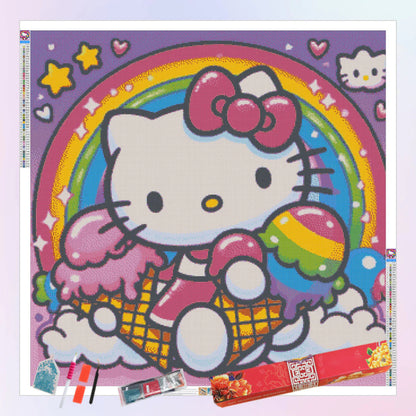 Hello Kitty Holding Ice Cream