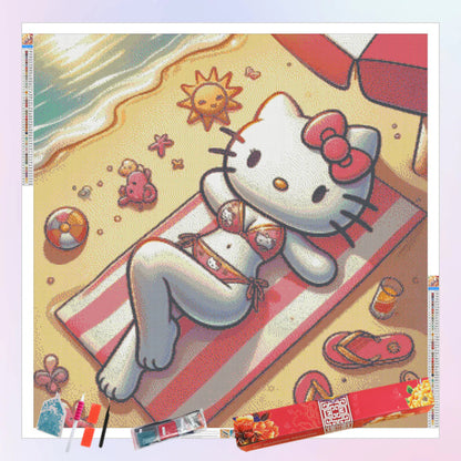 Hello Kitty Sunbathing