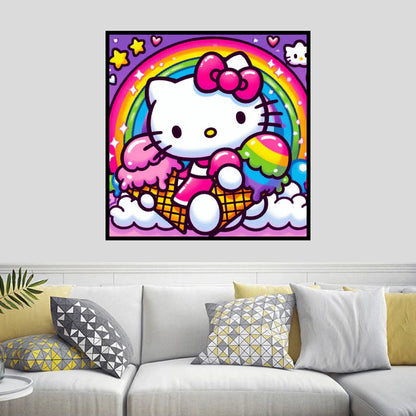 Hello Kitty Holding Ice Cream