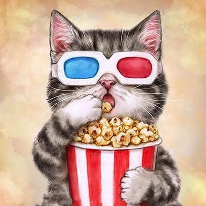 Cat with Popcorn