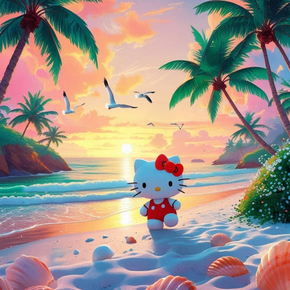 Cute Hello Kitty at the Beach
