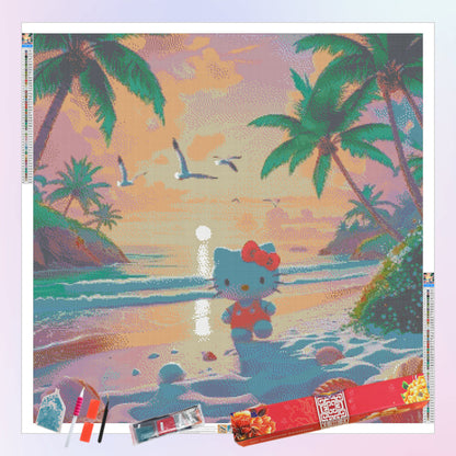 Cute Hello Kitty at the Beach