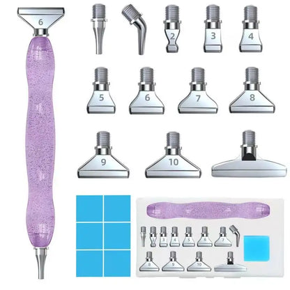 Purple Glitter Diamond Painting Pen Set