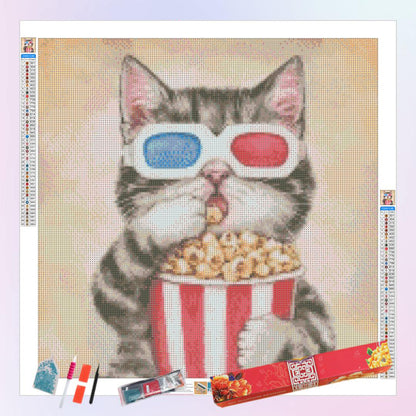 Cat with Popcorn
